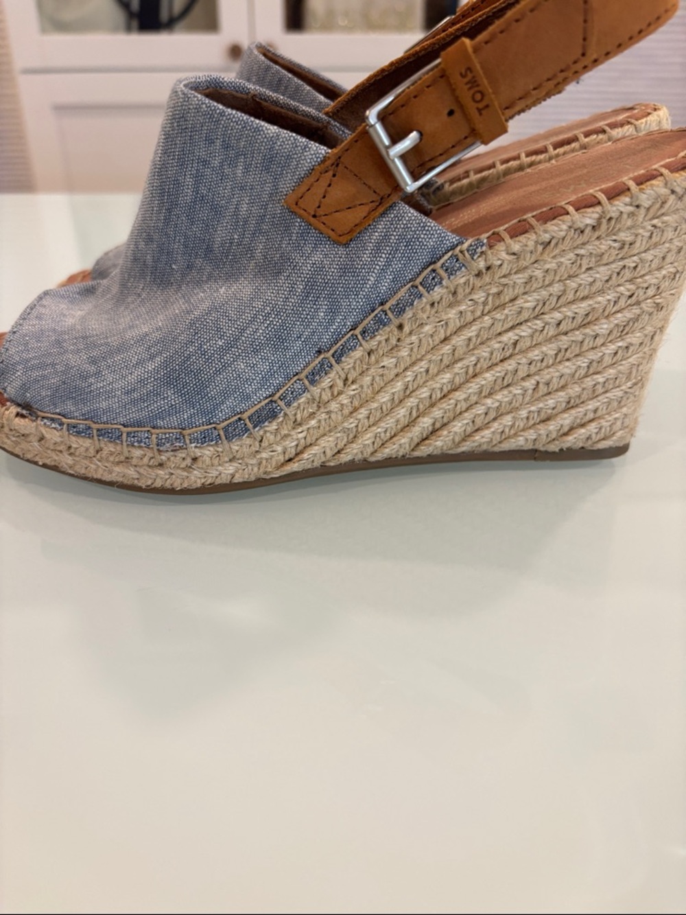 Toms denim wedges - Size 8